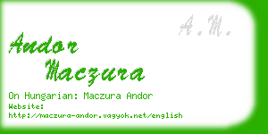 andor maczura business card